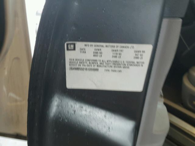 2G4WD532151209988 - 2005 BUICK LACROSSE C TURQUOISE photo 10