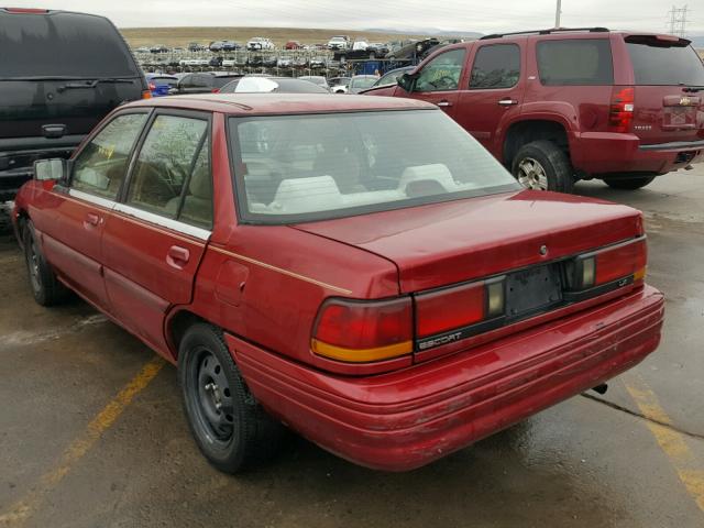 3FARP13J4RR151746 - 1994 FORD ESCORT RED photo 3