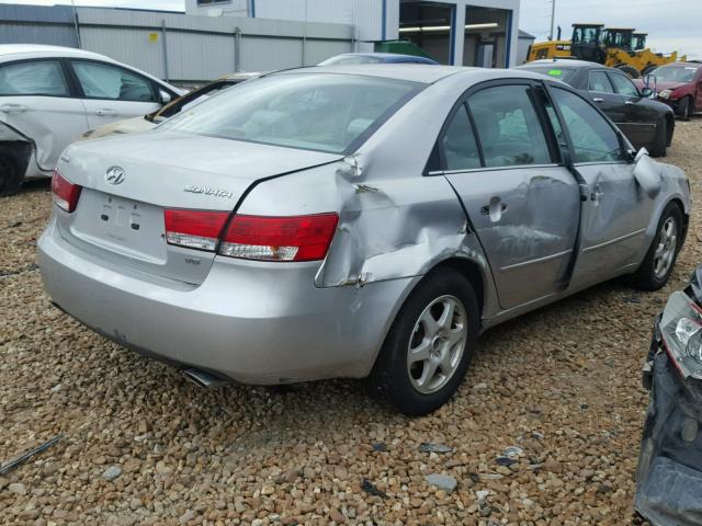 5NPEU46FX6H001276 - 2006 HYUNDAI SONATA GLS SILVER photo 4