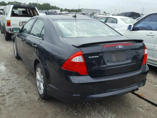 3FAHP0HA6AR250183 - 2010 FORD FUSION SE BLACK photo 3