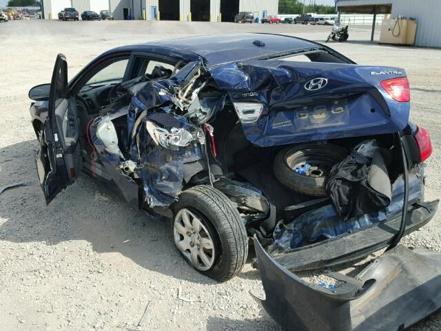 KMHDU46D17U173662 - 2007 HYUNDAI ELANTRA GL BLUE photo 3