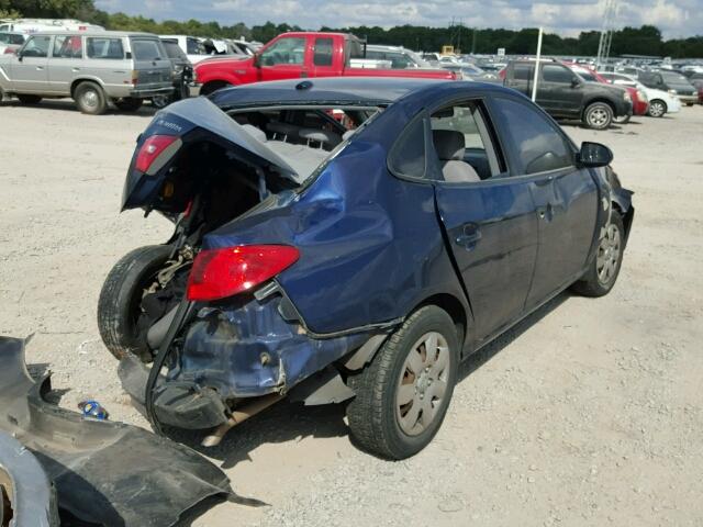 KMHDU46D17U173662 - 2007 HYUNDAI ELANTRA GL BLUE photo 4