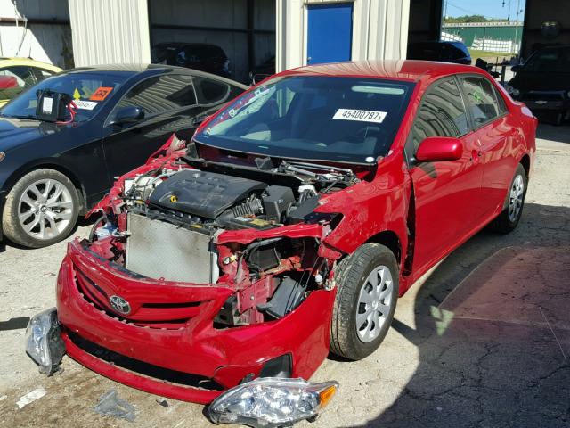 2T1BU4EE9BC710323 - 2011 TOYOTA COROLLA RED photo 2