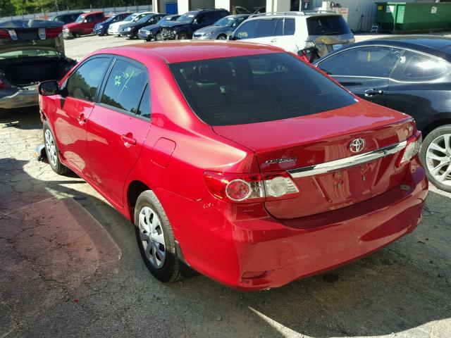 2T1BU4EE9BC710323 - 2011 TOYOTA COROLLA RED photo 3