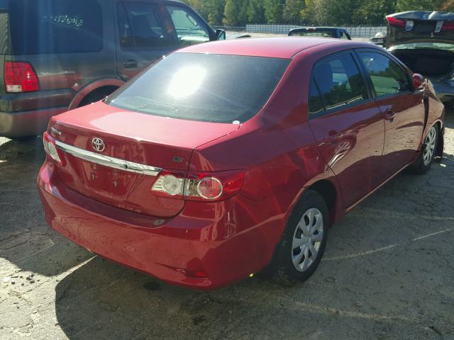 2T1BU4EE9BC710323 - 2011 TOYOTA COROLLA RED photo 4