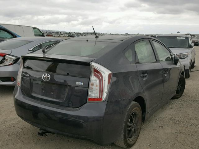 JTDKN3DU8E0391947 - 2014 TOYOTA PRIUS CHARCOAL photo 4