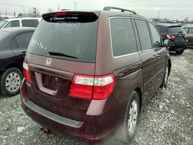 5FNRL38437B514041 - 2007 HONDA ODYSSEY EX BURGUNDY photo 4