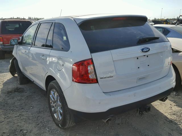 2FMDK4JC0DBA98054 - 2013 FORD EDGE SEL WHITE photo 3