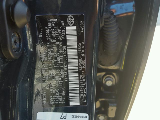 4T1BF1FK7HU340736 - 2017 TOYOTA CAMRY LE 灰色 照片 10