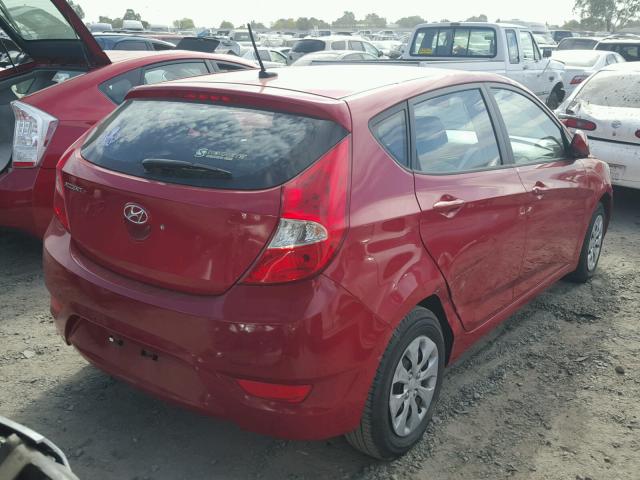 KMHCT5AE0FU206878 - 2015 HYUNDAI ACCENT GS RED photo 4