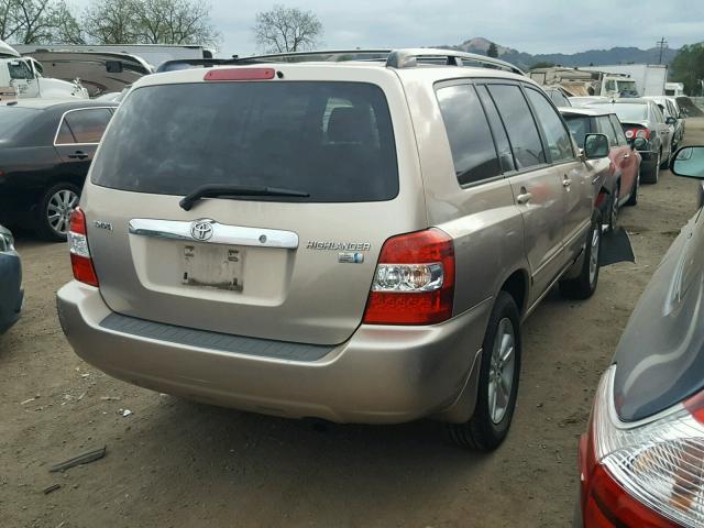 JTEDW21A960014342 - 2006 TOYOTA HIGHLANDER GOLD photo 4