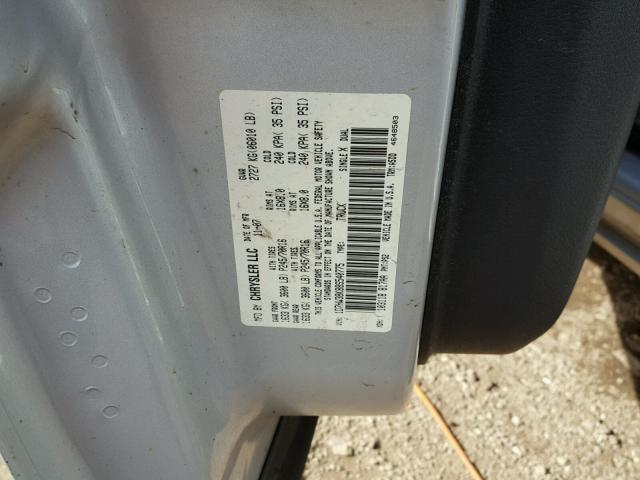 1D7HW38K88S540775 - 2008 DODGE DAKOTA SXT SILVER photo 10