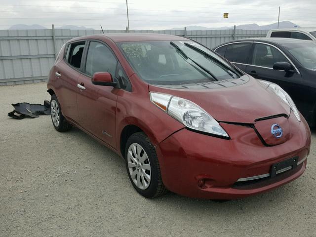 1N4AZ0CP1FC325708 - 2015 NISSAN LEAF S RED photo 1