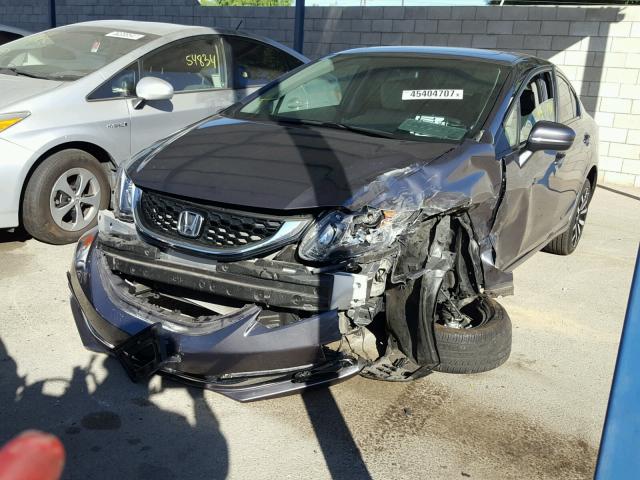 19XFB2F91EE250495 - 2014 HONDA CIVIC EXL GRAY photo 2