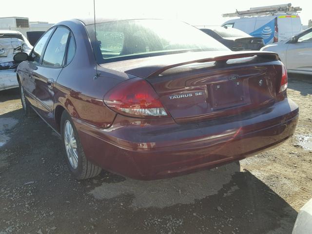 1FAFP56U05A164272 - 2005 FORD TAURUS SEL BURGUNDY photo 3