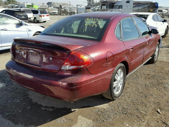 1FAFP56U05A164272 - 2005 FORD TAURUS SEL BURGUNDY photo 4