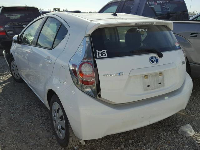 JTDKDTB39D1547323 - 2013 TOYOTA PRIUS C WHITE photo 3