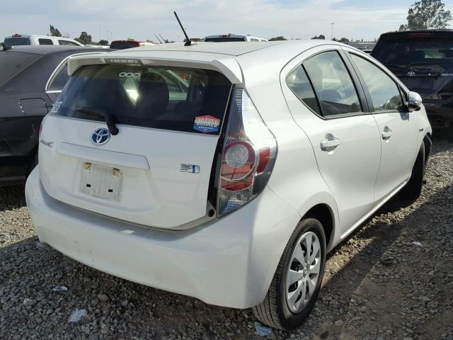 JTDKDTB39D1547323 - 2013 TOYOTA PRIUS C WHITE photo 4