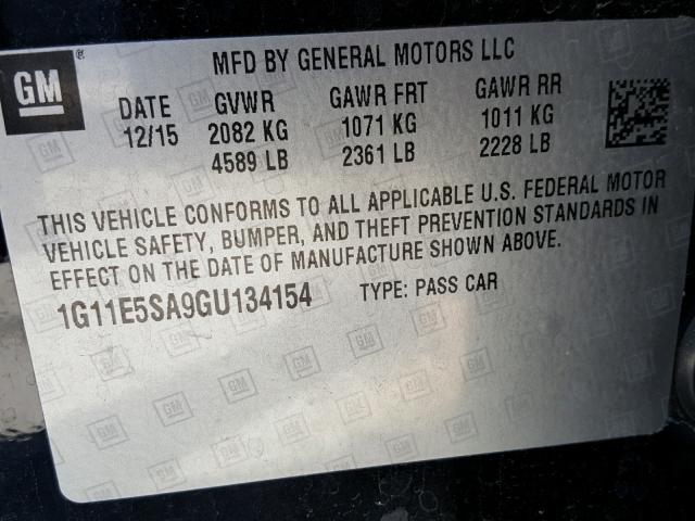 1G11E5SA9GU134154 - 2016 CHEVROLET MALIBU LIM 黑色 照片 10