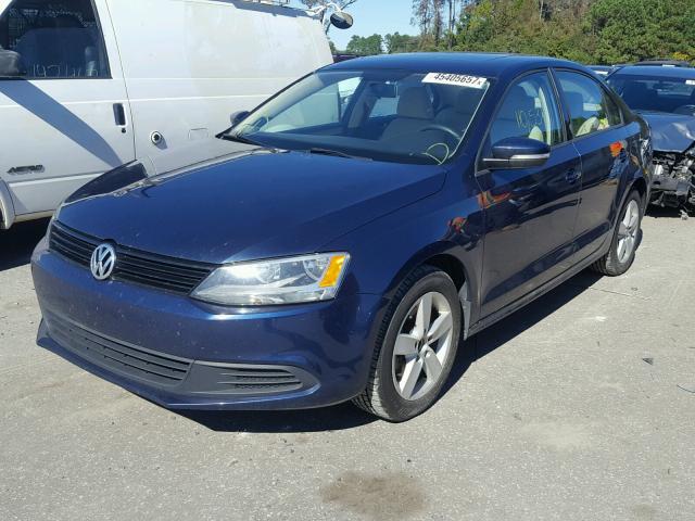 3VWLL7AJ5CM006136 - 2012 VOLKSWAGEN JETTA TDI BLUE photo 2