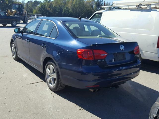 3VWLL7AJ5CM006136 - 2012 VOLKSWAGEN JETTA TDI BLUE photo 3