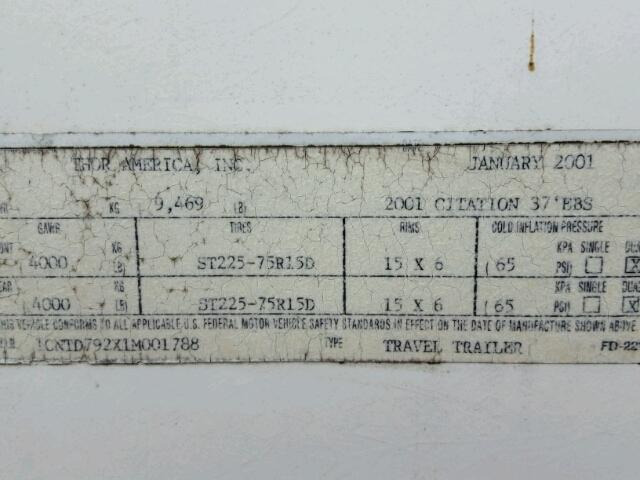 1CNTD792X1M001788 - 2001 CITA CAMPER 奶油色 照片 10