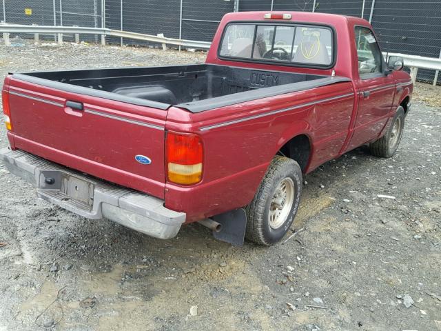 1FTCR10A4PTA25672 - 1993 FORD RANGER RED photo 4