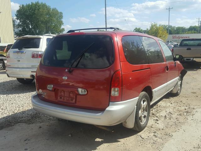 4N2ZN16T12D805725 - 2002 NISSAN QUEST SE RED photo 4