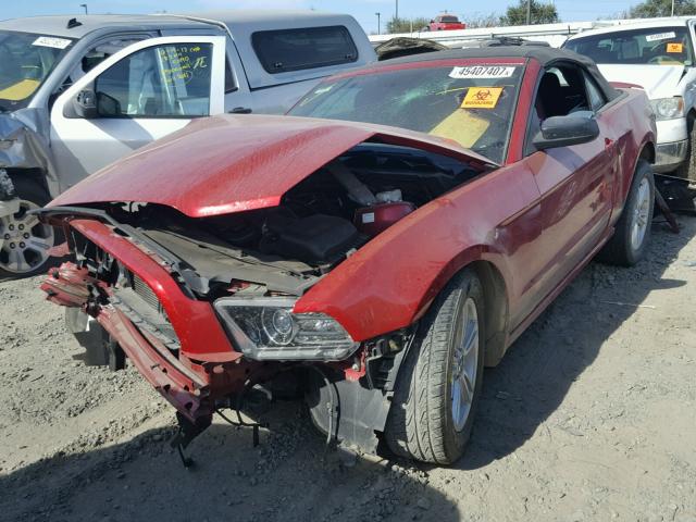 1ZVBP8EM7D5225021 - 2013 FORD MUSTANG RED photo 2