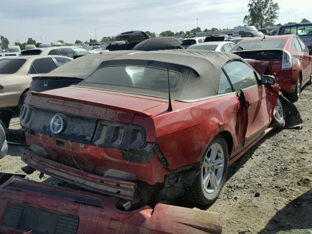 1ZVBP8EM7D5225021 - 2013 FORD MUSTANG RED photo 4