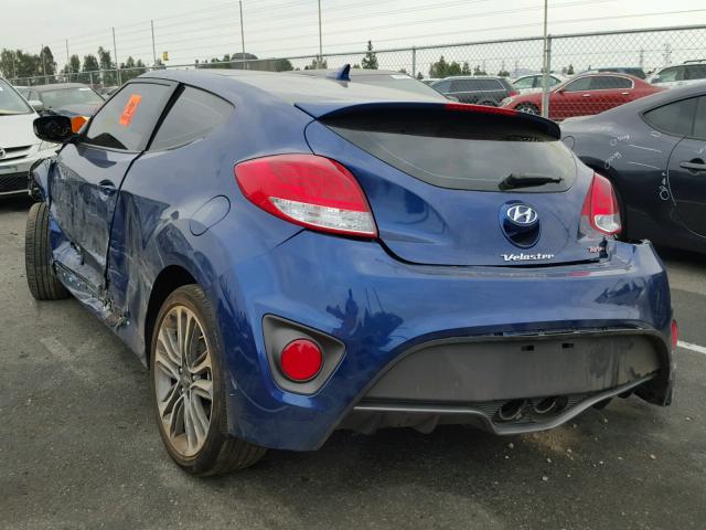 KMHTC6AEXHU313185 - 2017 HYUNDAI VELOSTER T BLUE photo 3