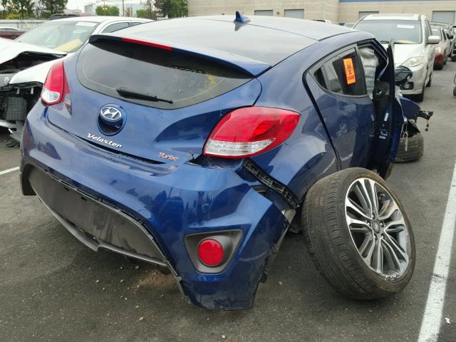 KMHTC6AEXHU313185 - 2017 HYUNDAI VELOSTER T BLUE photo 4