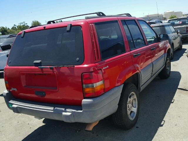 1J4GZ58S0WC262142 - 1998 JEEP GRAND CHER RED photo 4