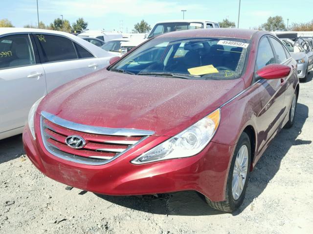 5NPEB4AC7EH934828 - 2014 HYUNDAI SONATA GLS MAROON photo 2