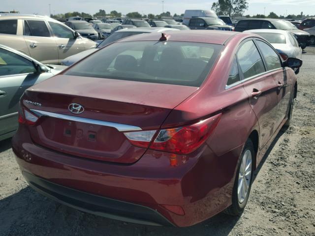 5NPEB4AC7EH934828 - 2014 HYUNDAI SONATA GLS MAROON photo 4