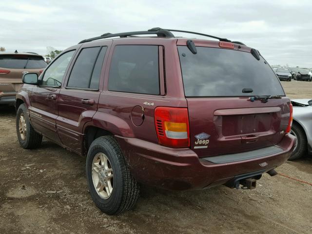 1J4GW68N7XC602297 - 1999 JEEP GRAND CHER BURGUNDY photo 3