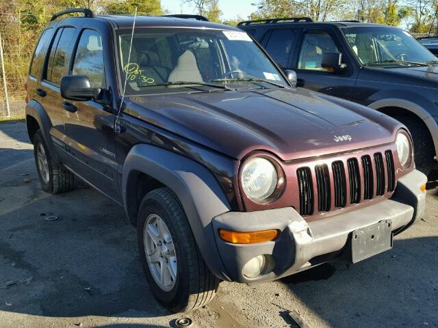 1J4GL48K84W148851 - 2004 JEEP LIBERTY SP BURGUNDY photo 1
