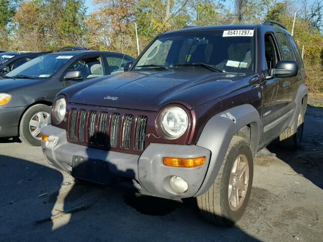 1J4GL48K84W148851 - 2004 JEEP LIBERTY SP BURGUNDY photo 2