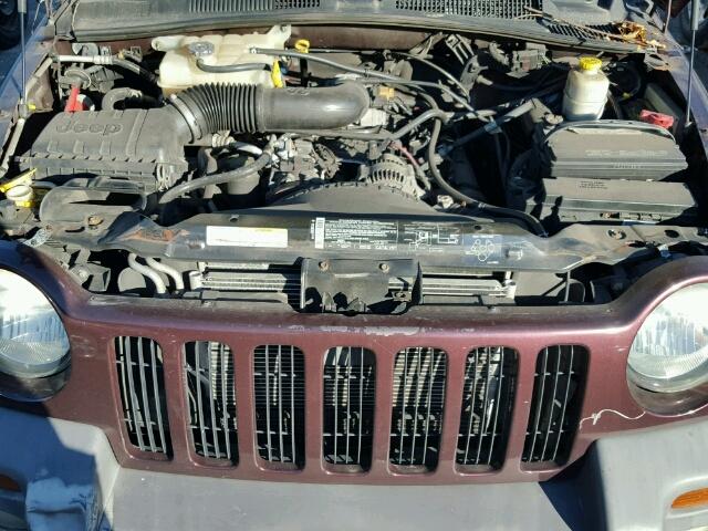 1J4GL48K84W148851 - 2004 JEEP LIBERTY SP BURGUNDY photo 7