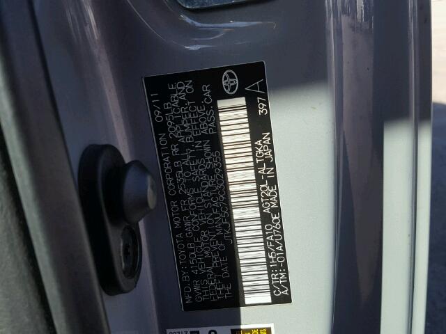 JTKJF5C79C3029355 - 2012 TOYOTA SCION TC 灰色 照片 10