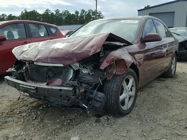 5NPET46C77H260298 - 2007 HYUNDAI SONATA GLS BURGUNDY photo 2