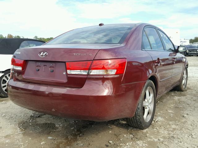 5NPET46C77H260298 - 2007 HYUNDAI SONATA GLS BURGUNDY photo 4