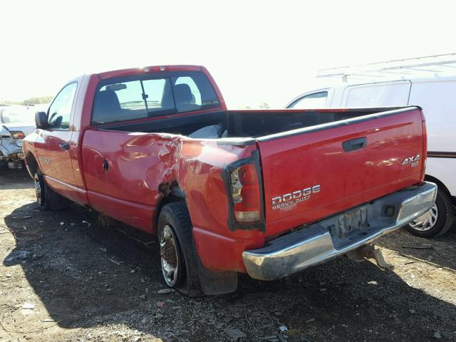 3D7KU26D44G222051 - 2004 DODGE RAM 2500 S RED photo 3