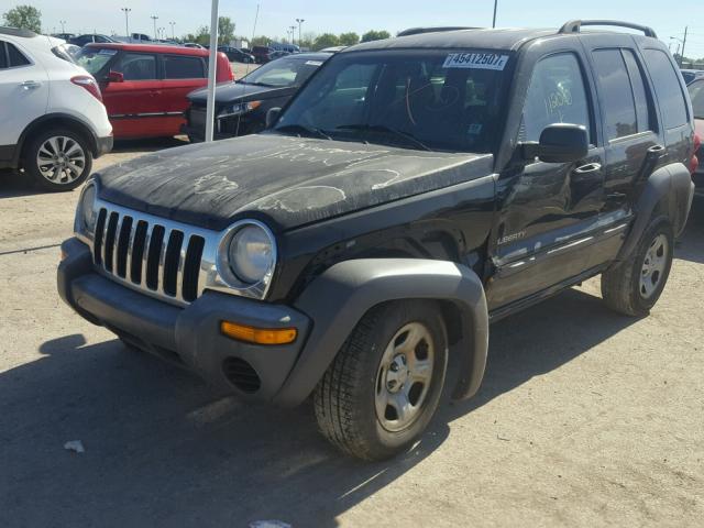 1J4GL48K24W112010 - 2004 JEEP LIBERTY BLACK photo 2