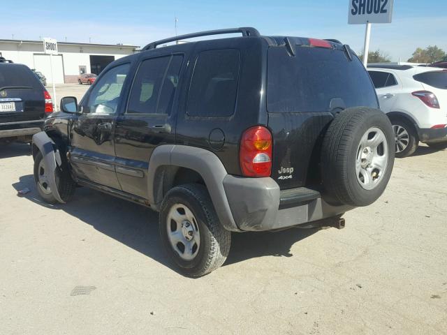 1J4GL48K24W112010 - 2004 JEEP LIBERTY BLACK photo 3