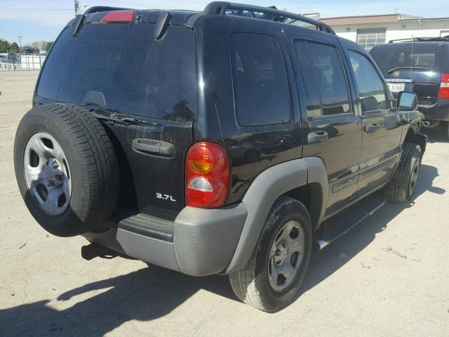 1J4GL48K24W112010 - 2004 JEEP LIBERTY BLACK photo 4