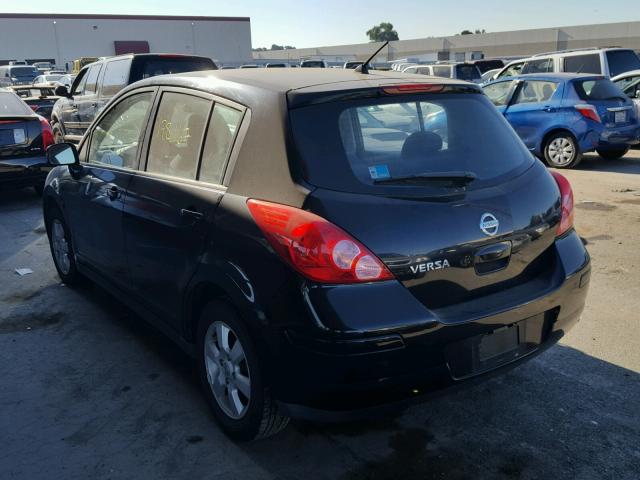 3N1BC13E17L354140 - 2007 NISSAN VERSA S BLACK photo 3