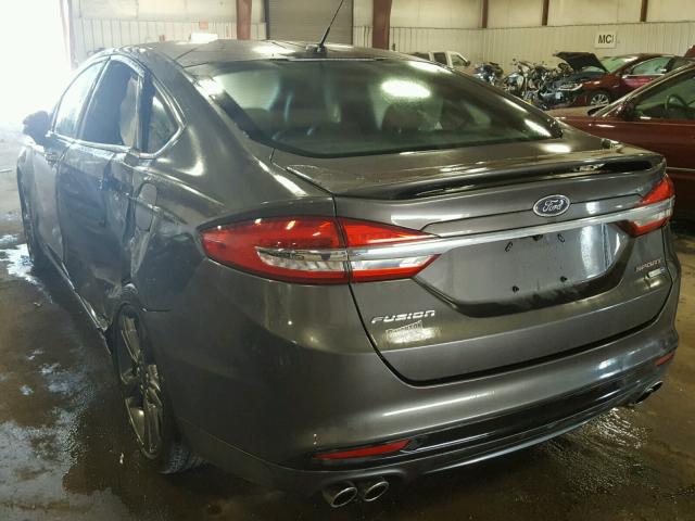 3FA6P0VPXHR185929 - 2017 FORD FUSION SPO GRAY photo 3