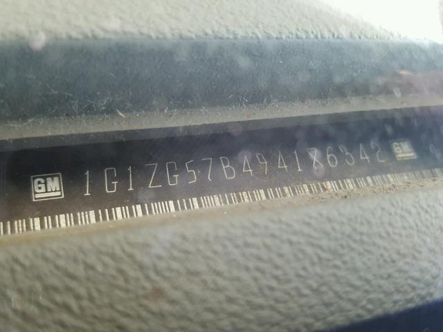 1G1ZG57B494186342 - 2009 CHEVROLET MALIBU LS ნაცრისფერი ფოტო 10