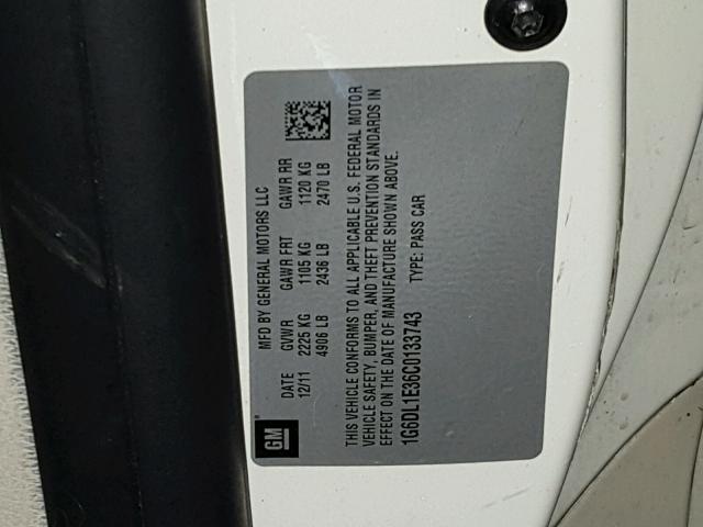 1G6DL1E36C0133743 - 2012 CADILLAC CTS PERFOR Beyaz fotoğraf 10